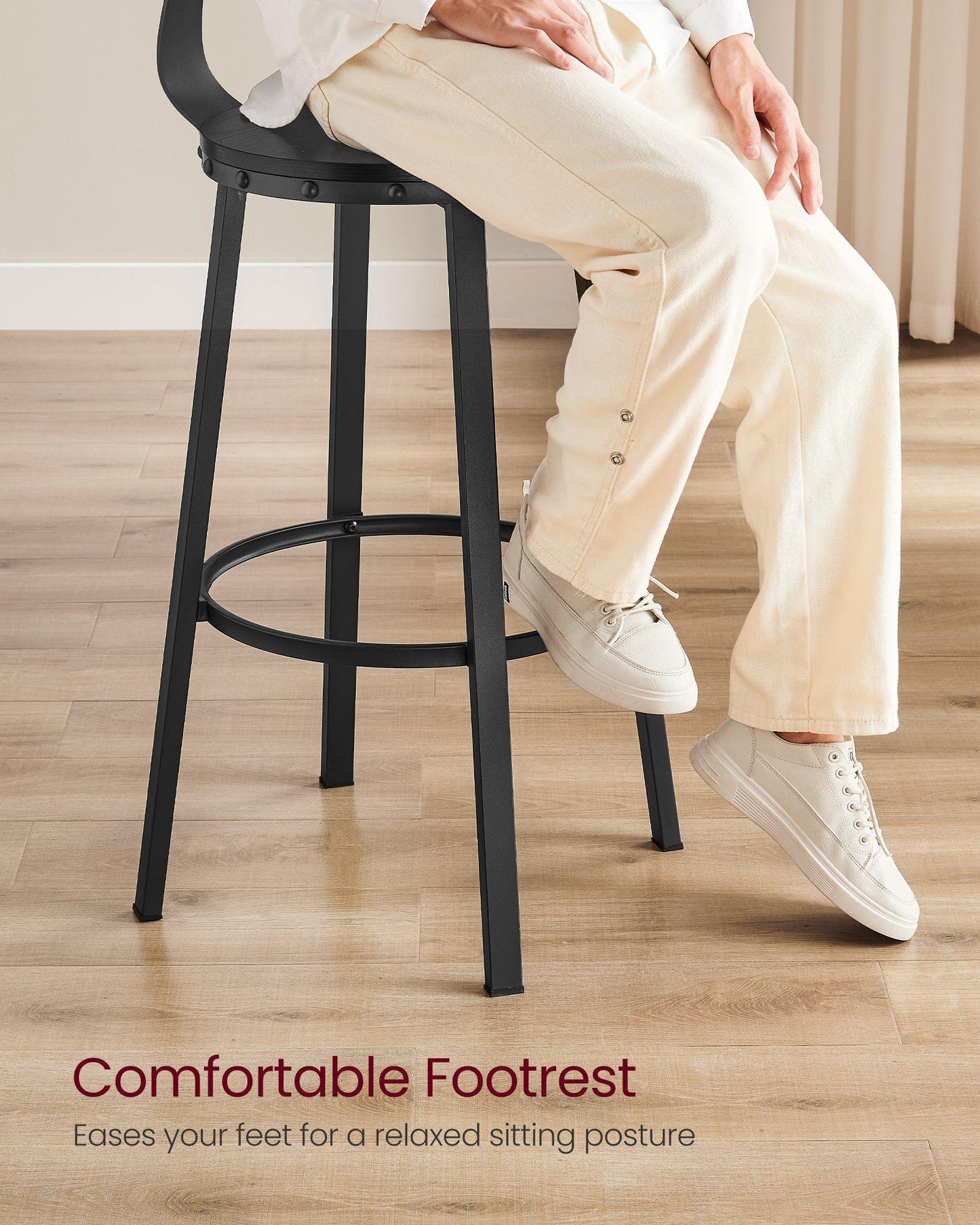 Set of 2 Bar Stools Black FredCo