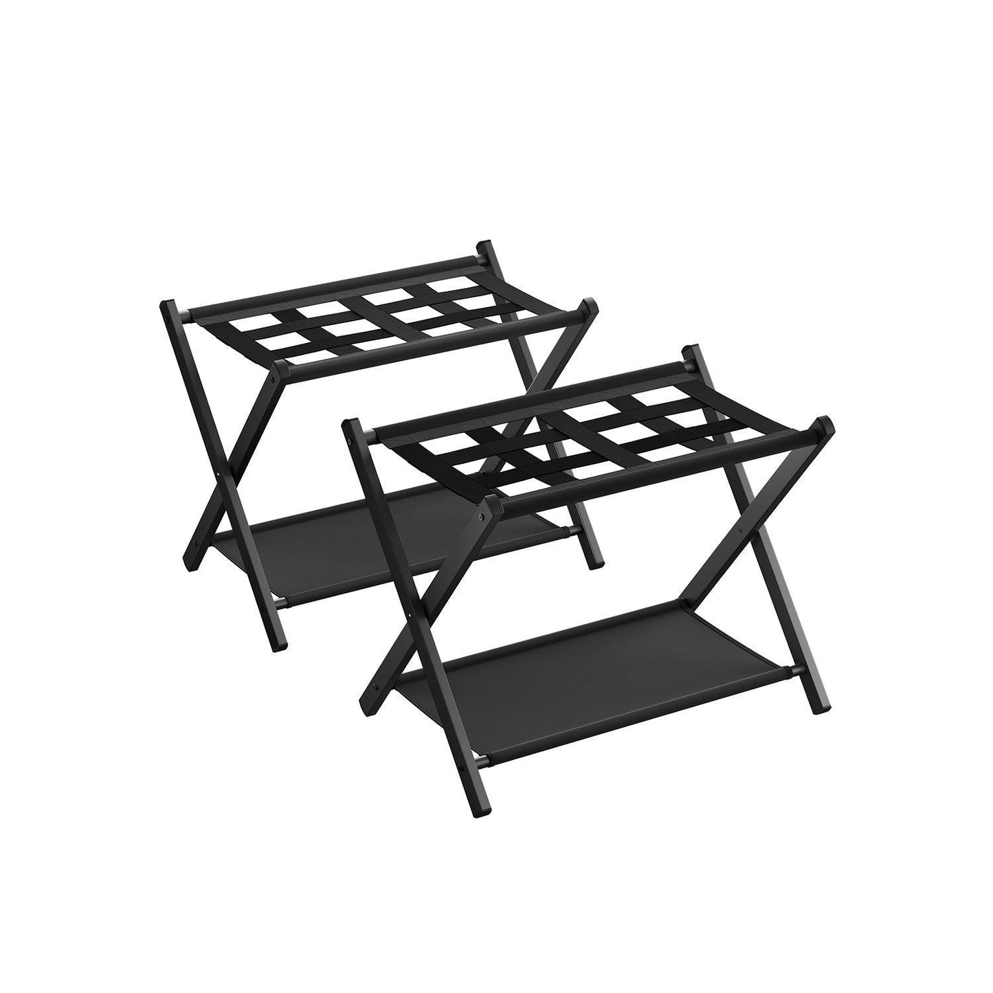 Set of 2 Luggage Racks Black FredCo