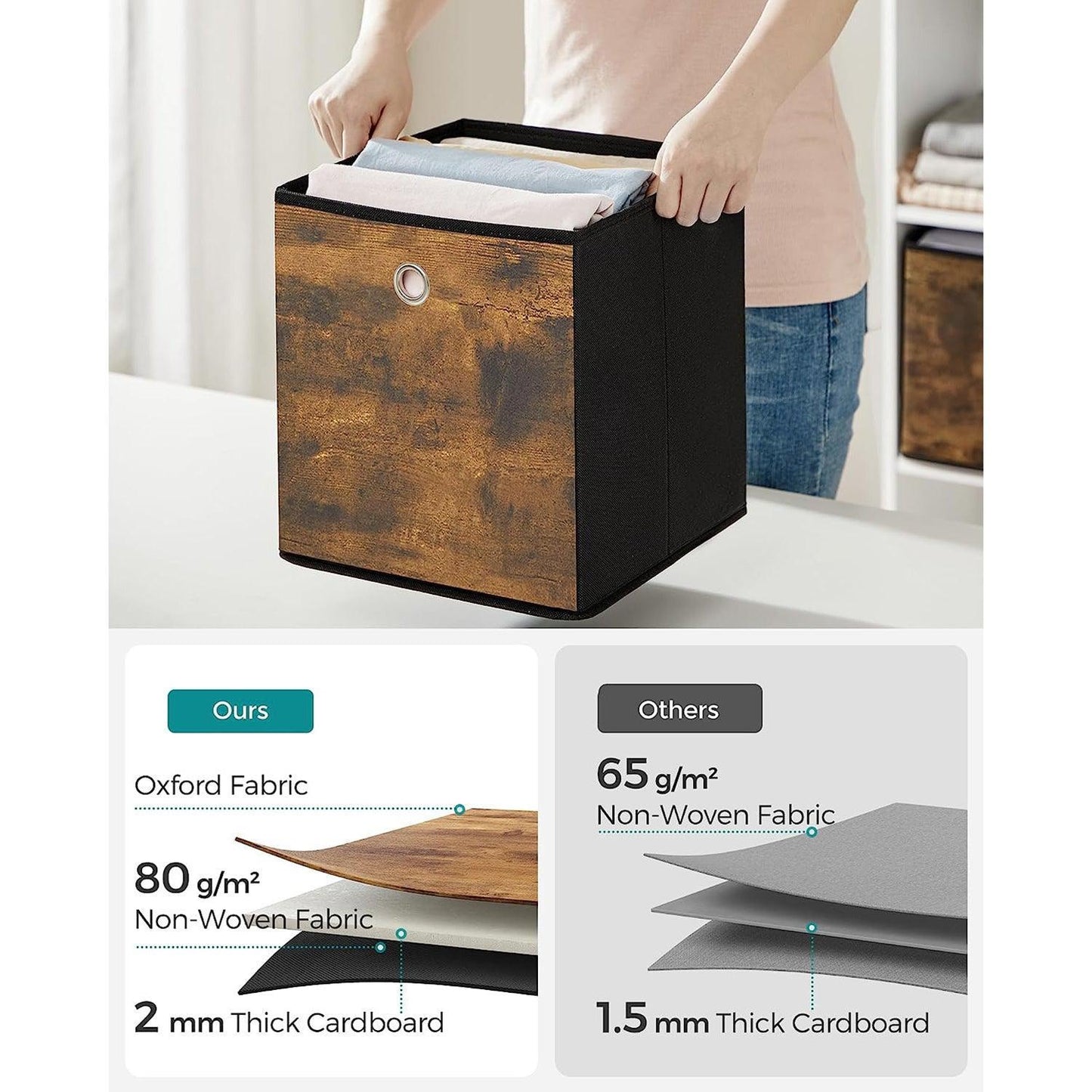 Set of 6 Storage Bins with Handles FredCo