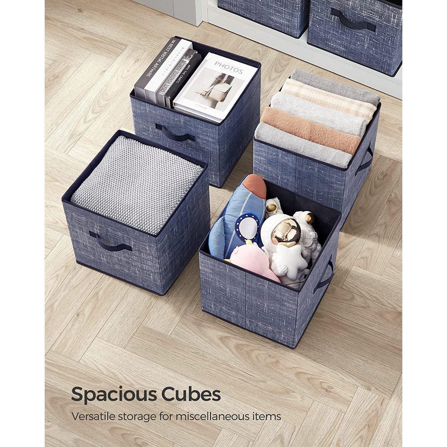 Set of 6 Storage Cubes Navy Blue FredCo