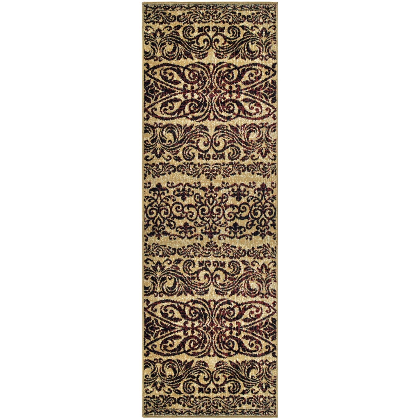 Sheffield Transitional Ornamental Scrolls Floral Rug FredCo