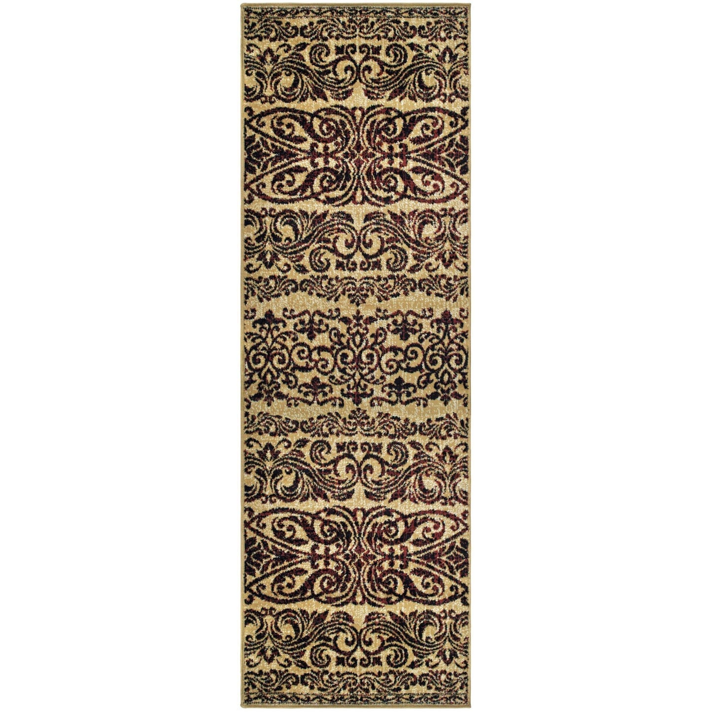 Sheffield Transitional Ornamental Scrolls Floral Rug FredCo