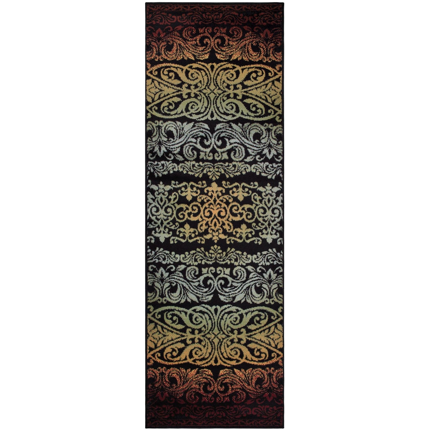 Sheffield Transitional Ornamental Scrolls Floral Rug FredCo