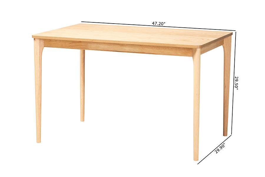Sherwin Mid-Century Modern Natural Oak Finished Wood Dining Table FredCo