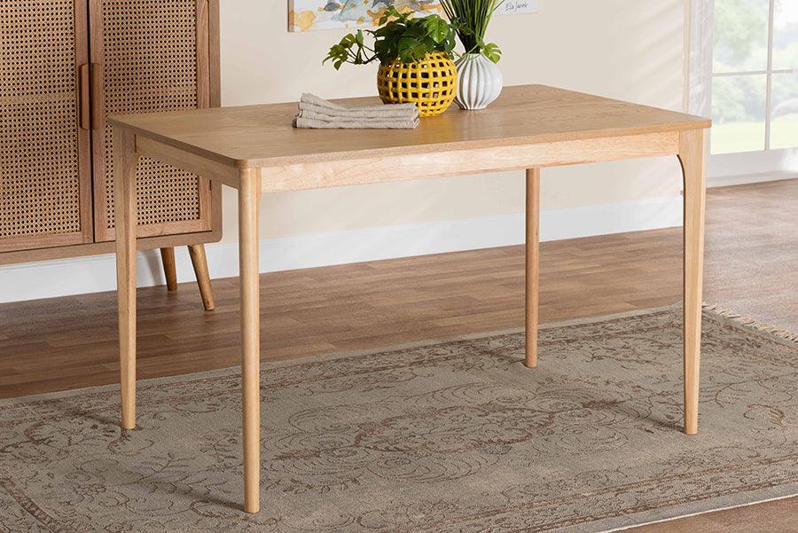 Sherwin Mid-Century Modern Natural Oak Finished Wood Dining Table FredCo