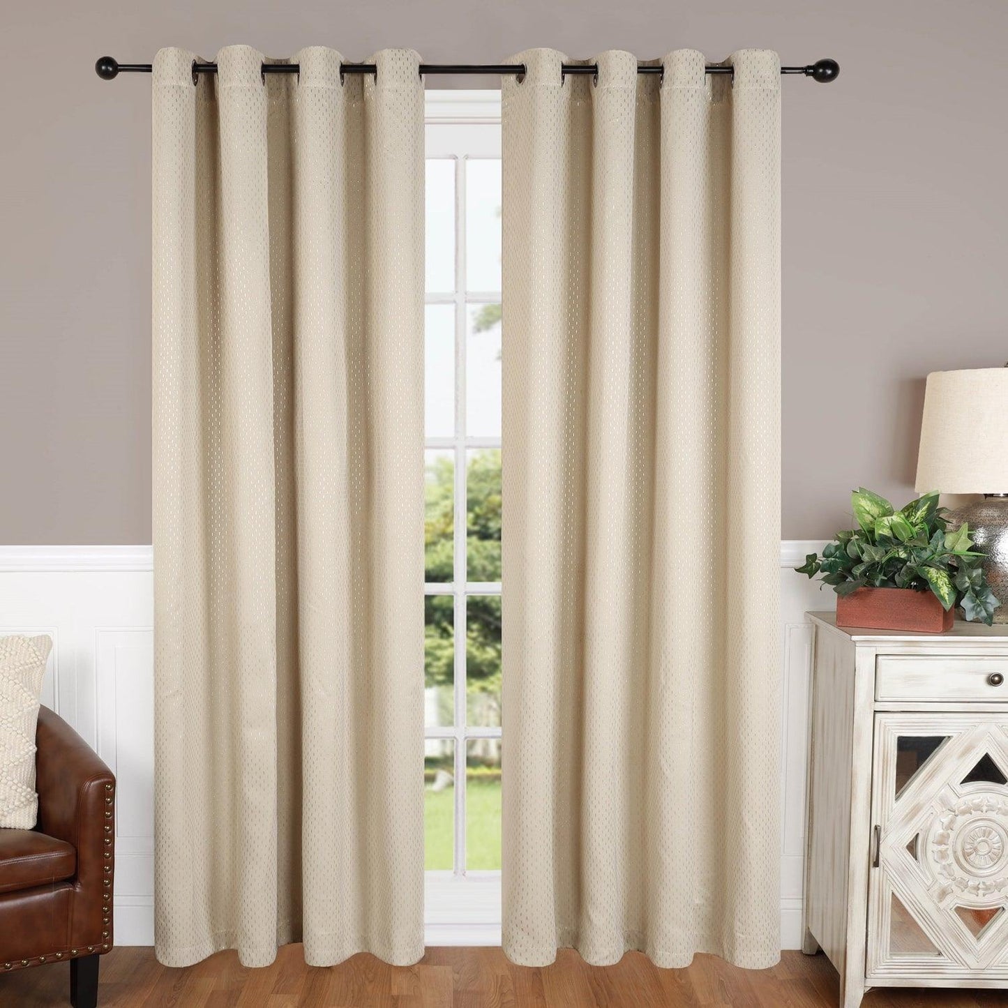 Shimmer Room Darkening Noise Reducing Thermal Blackout Curtain Set FredCo
