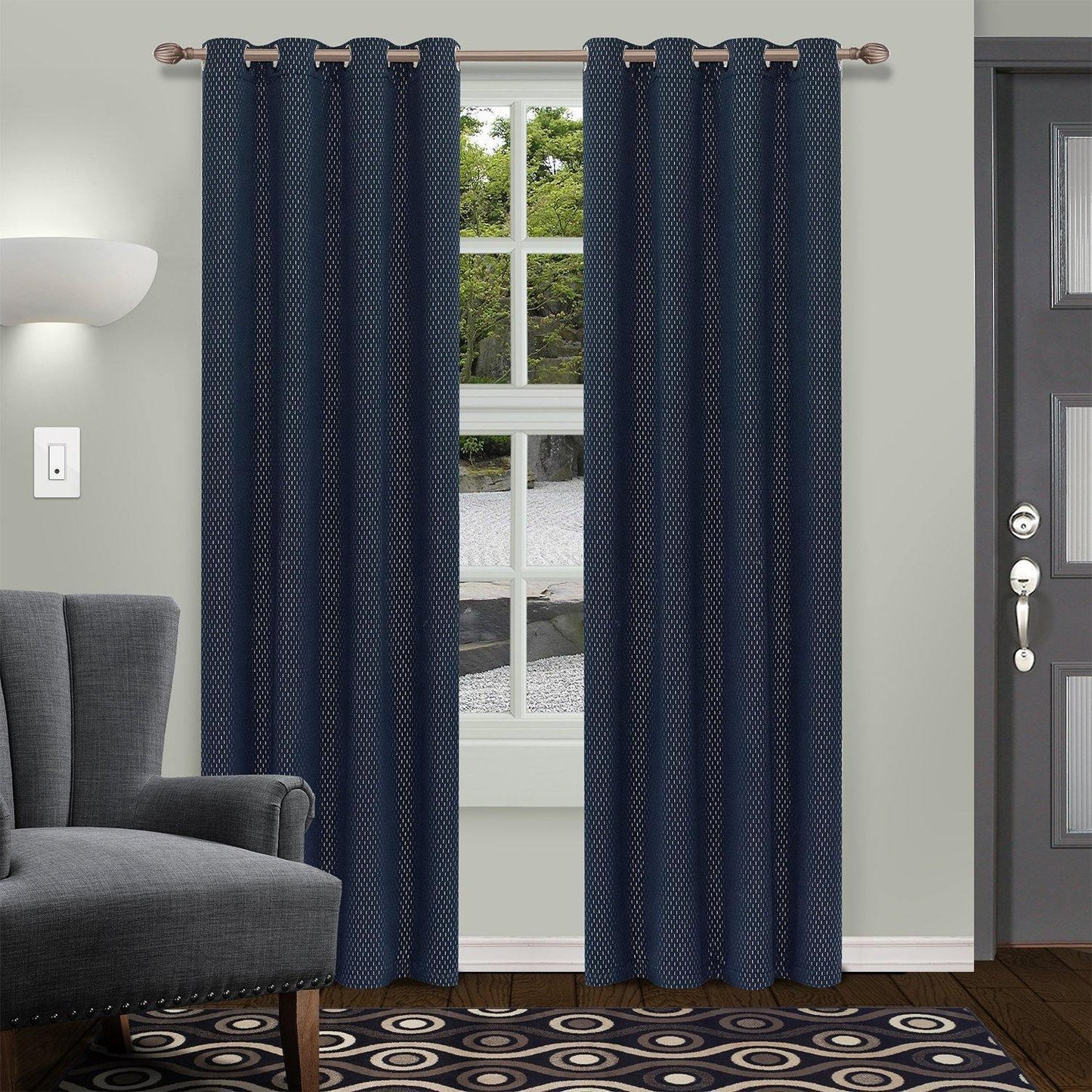 Shimmer Room Darkening Noise Reducing Thermal Blackout Curtain Set FredCo