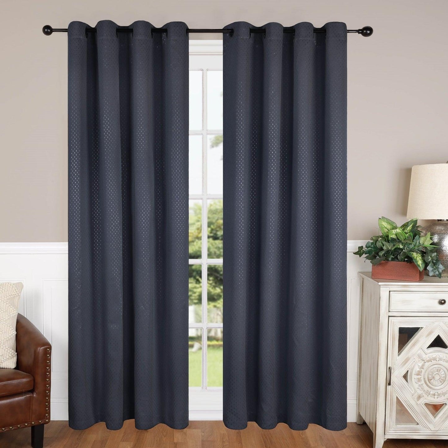 Shimmer Room Darkening Noise Reducing Thermal Blackout Curtain Set FredCo