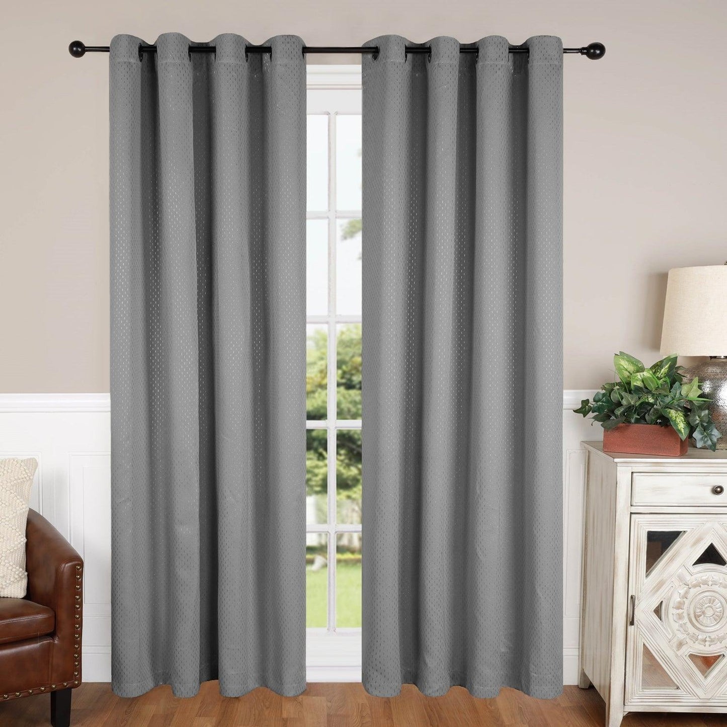 Shimmer Room Darkening Noise Reducing Thermal Blackout Curtain Set FredCo