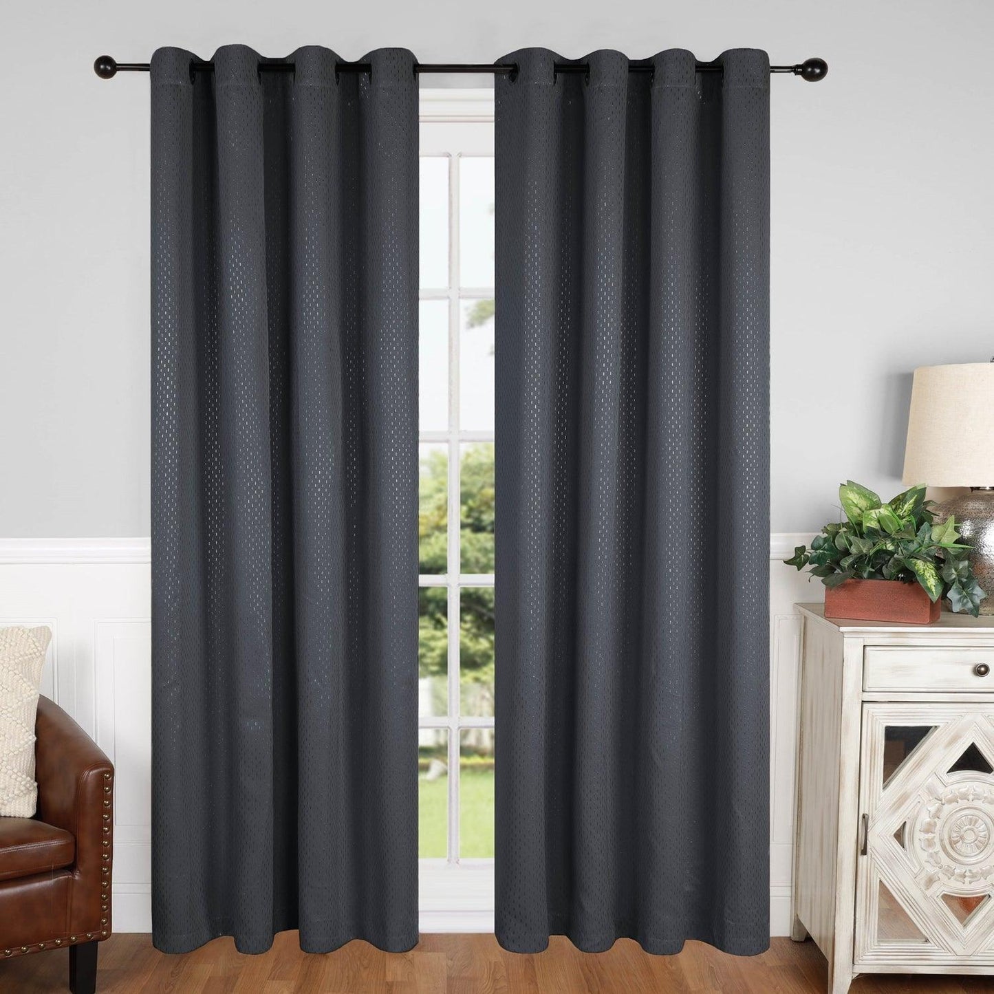 Shimmer Room Darkening Noise Reducing Thermal Blackout Curtain Set FredCo