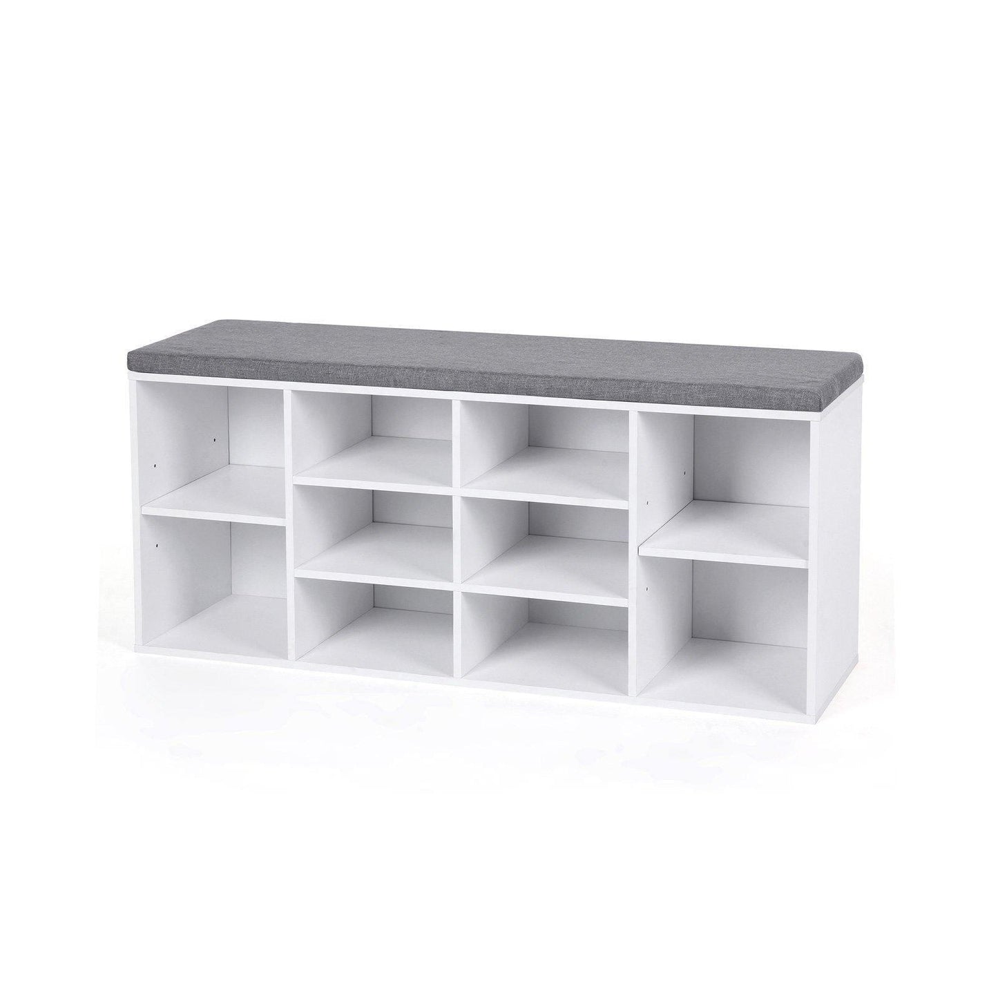 Shoe Bench Storage Cabinet White FredCo