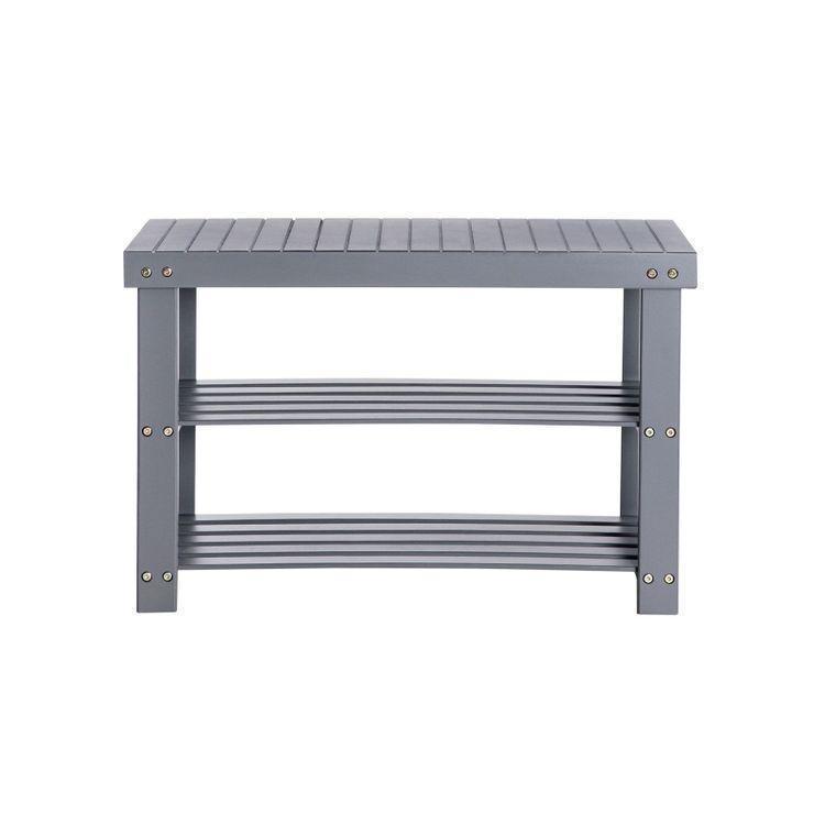 Shoe Rack Bench Grey FredCo