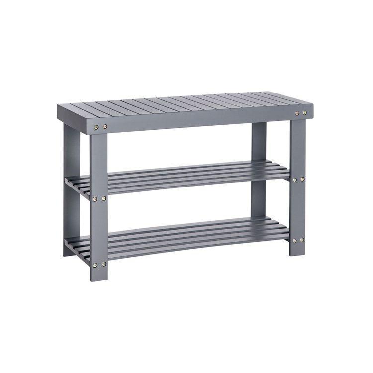 Shoe Rack Bench Grey FredCo
