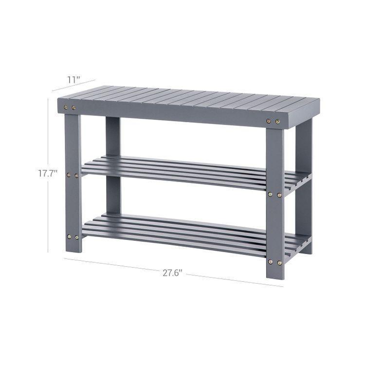 Shoe Rack Bench Grey FredCo