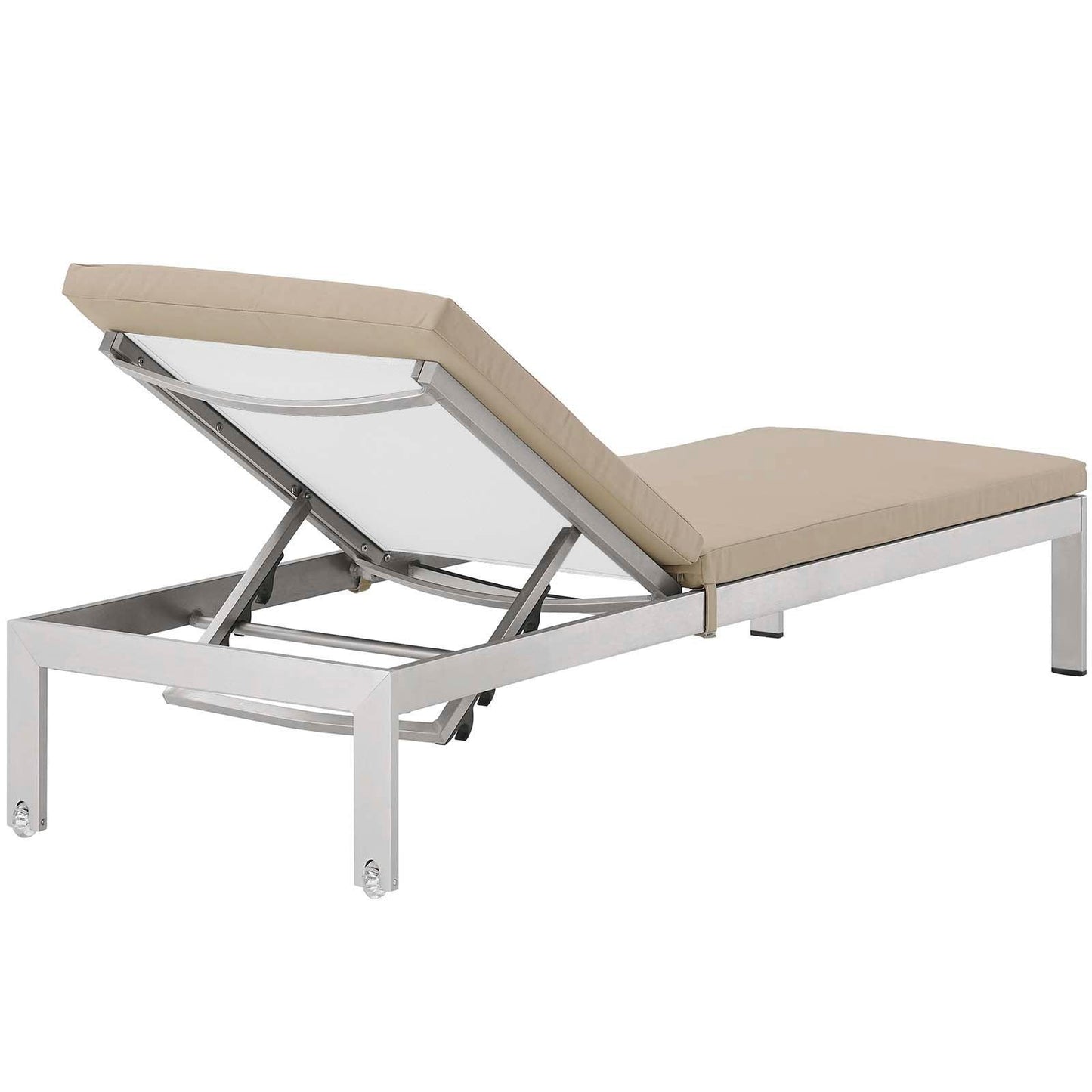Shore Outdoor Patio Aluminum Chaise with Cushions, EEI-5547 FredCo