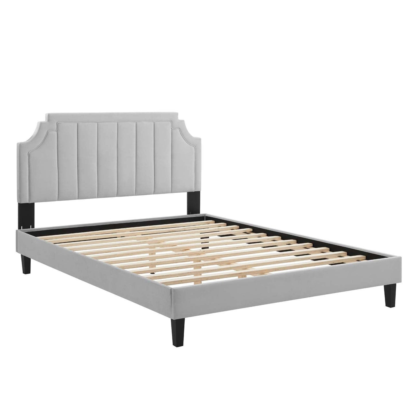 Sienna Performance Velvet Queen Platform Bed, MOD-6714 FredCo