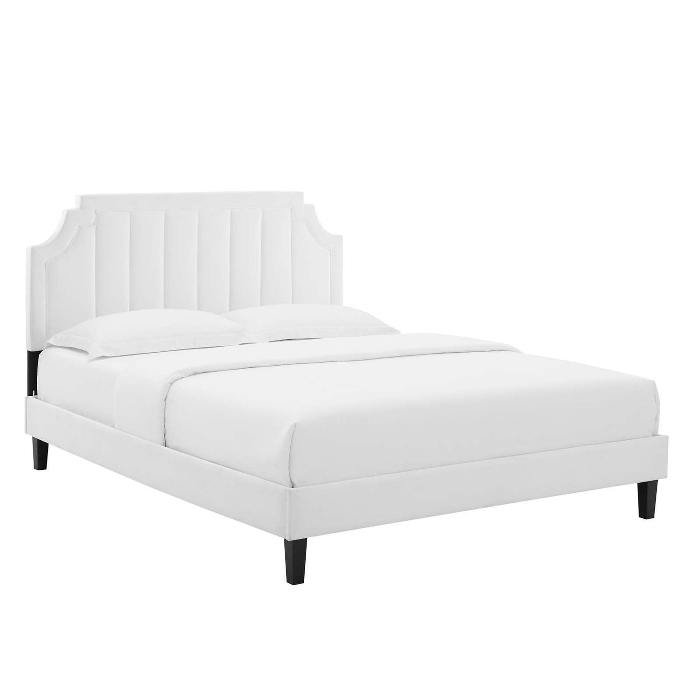 Sienna Performance Velvet Queen Platform Bed, MOD-6714 FredCo