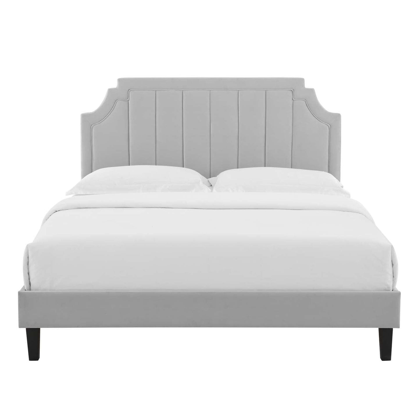 Sienna Performance Velvet Queen Platform Bed, MOD-6714 FredCo