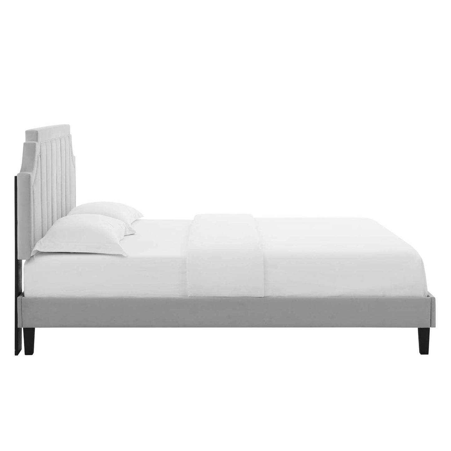 Sienna Performance Velvet Queen Platform Bed, MOD-6714 FredCo
