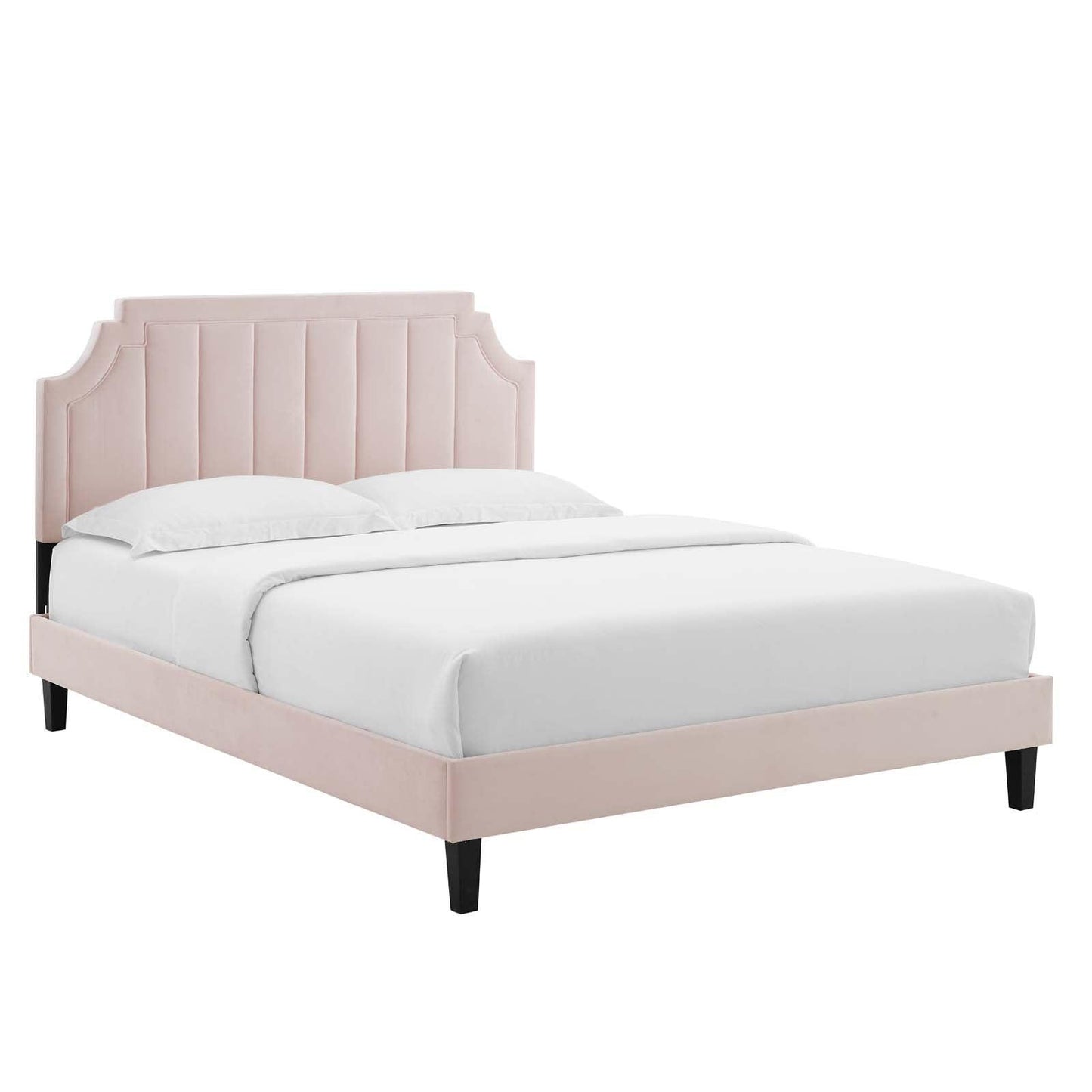 Sienna Performance Velvet Queen Platform Bed, MOD-6714 FredCo