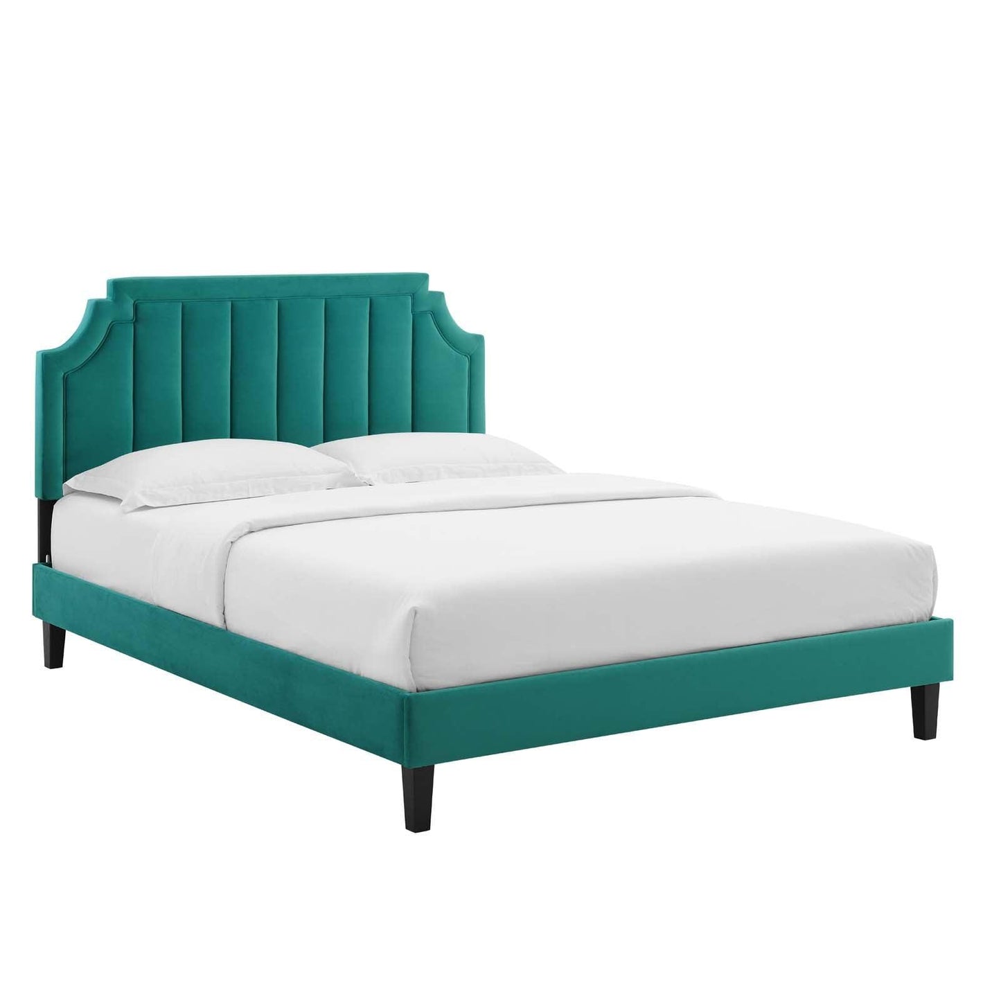 Sienna Performance Velvet Queen Platform Bed, MOD-6714 FredCo
