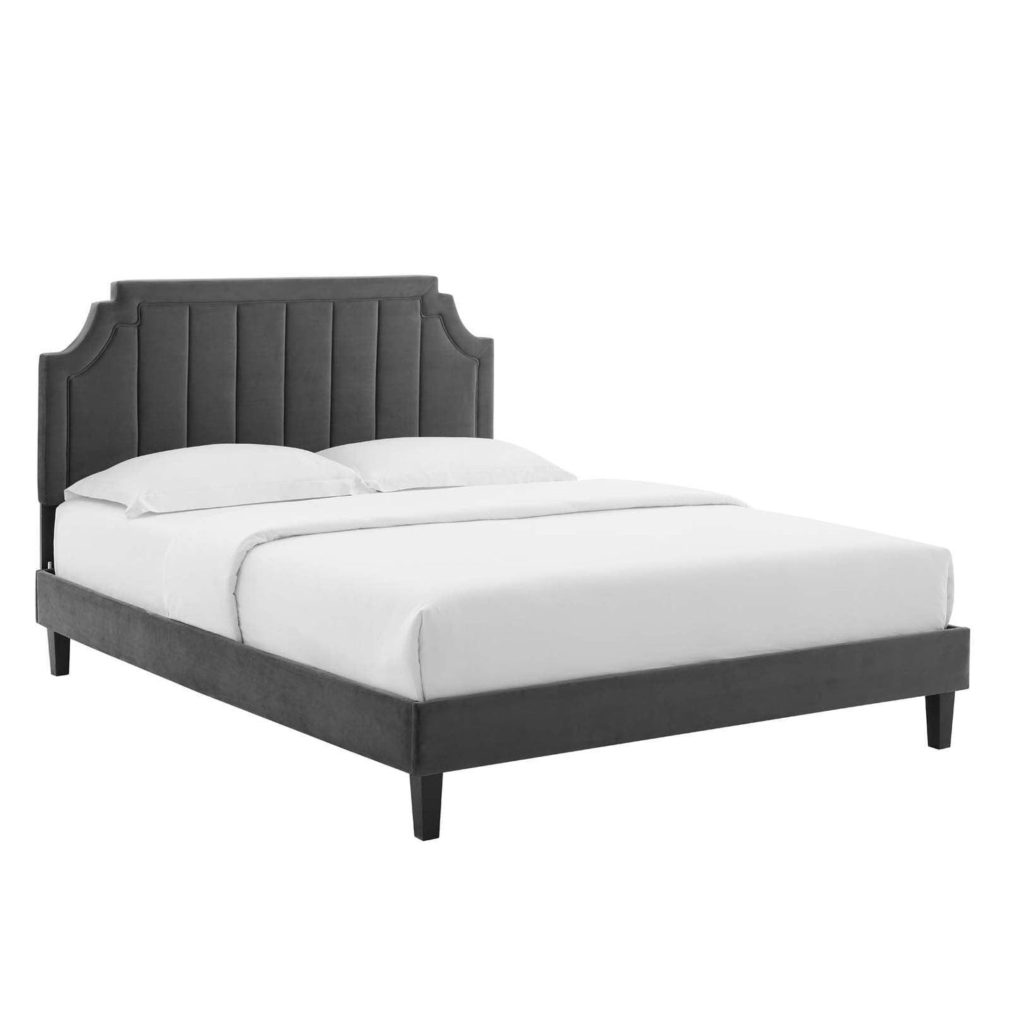 Sienna Performance Velvet Queen Platform Bed, MOD-6714 FredCo