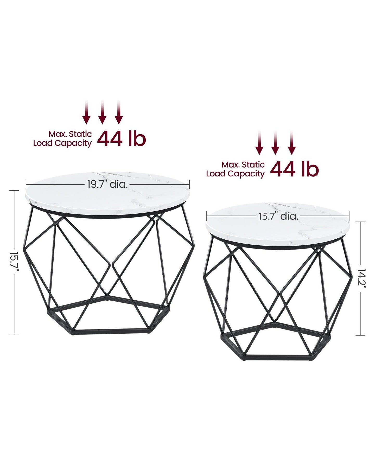 Small Coffee Table Set of 2 FredCo