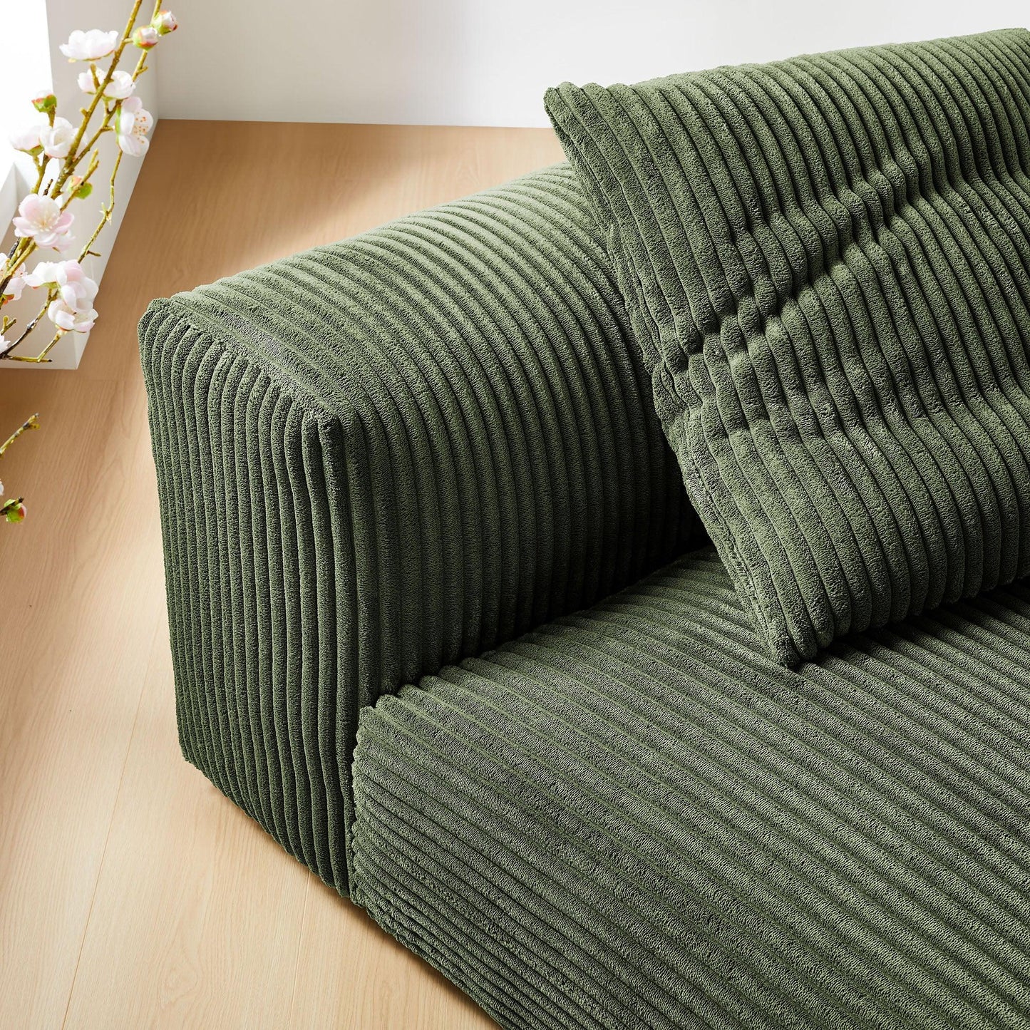 Solace Modular Corduroy Upholstered Armless Chair by Modway FredCo