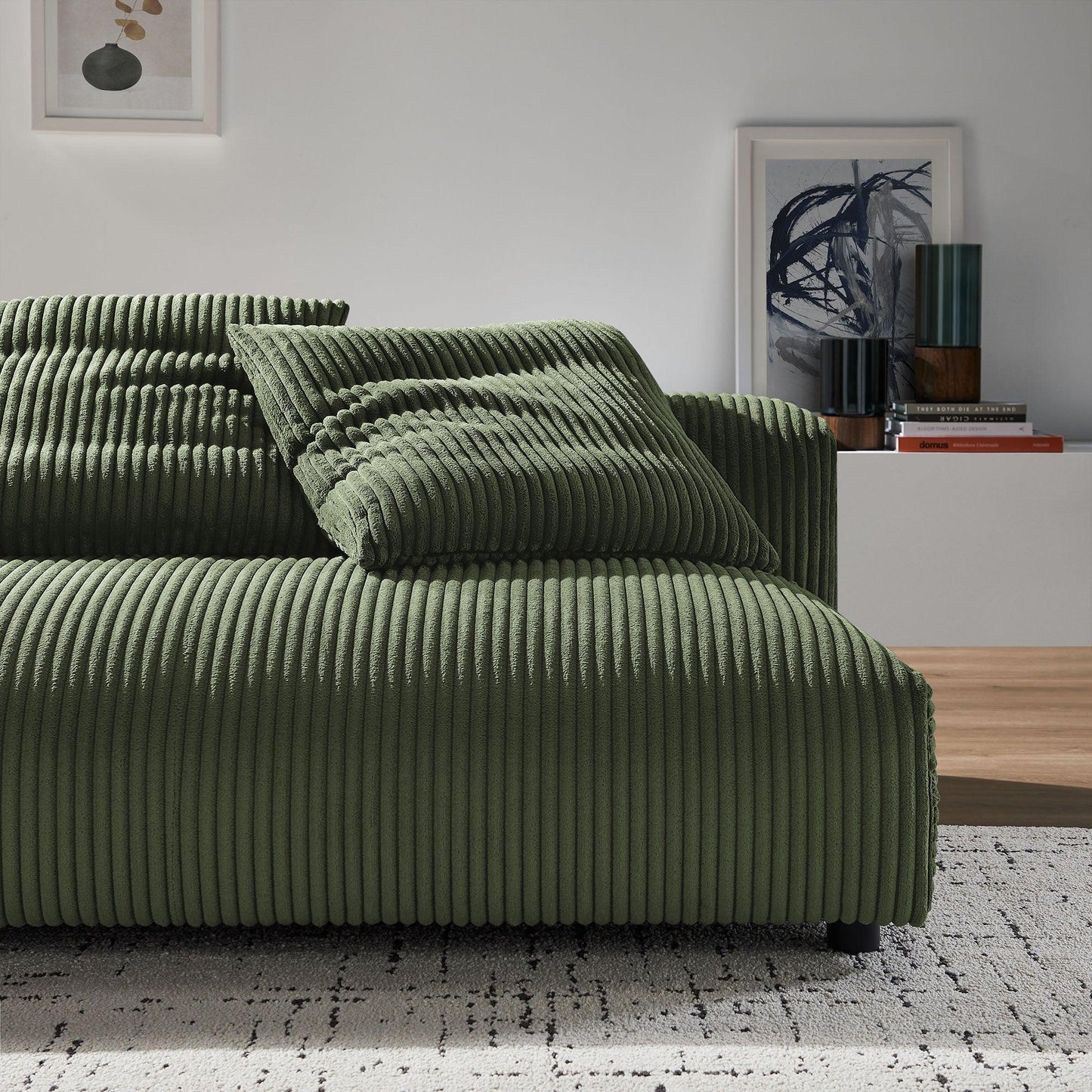Solace Modular Corduroy Upholstered Armless Loveseat by Modway FredCo