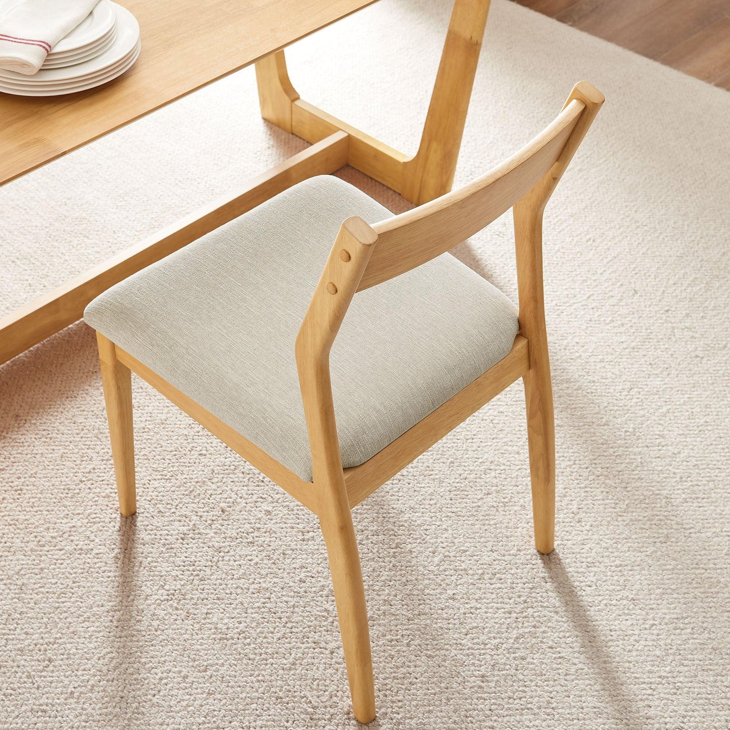 Solara Fabric Wood Dining Side Chairs Set of 2 by Modway FredCo