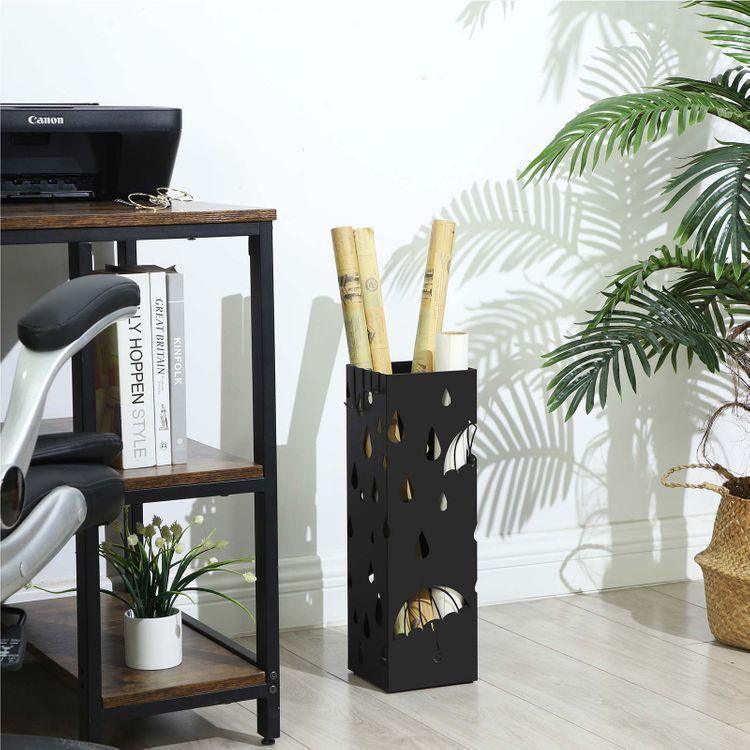 Square Black Umbrella Stand FredCo