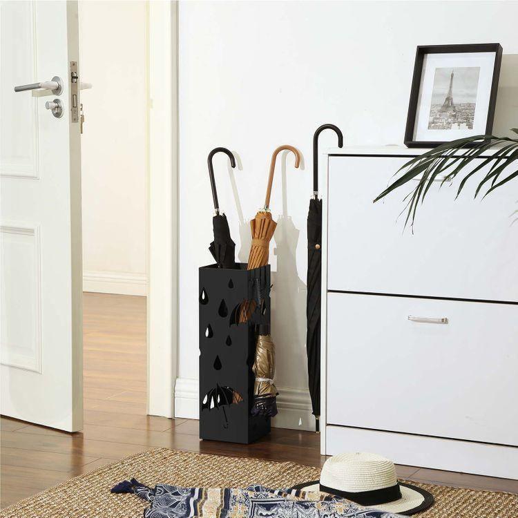 Square Black Umbrella Stand FredCo