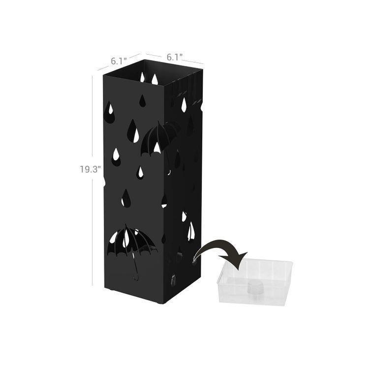 Square Black Umbrella Stand FredCo