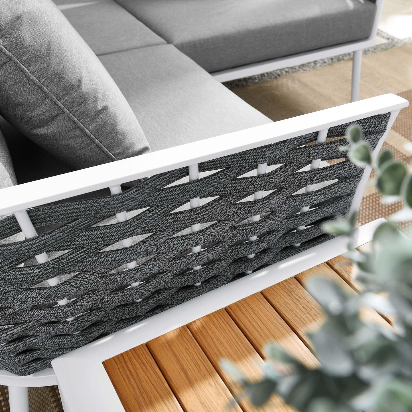 Stance 4 Piece Outdoor Patio Aluminum Sectional Sofa Set, EEI-5755 FredCo