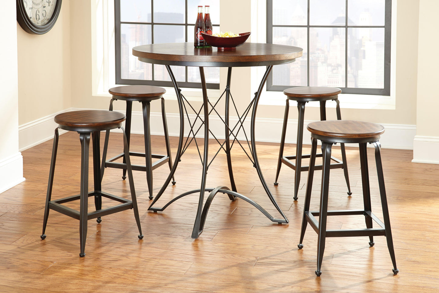 Steve Silver Adele - 5 Piece Dining Set With Counter Height Table - Dark Brown AE3605PC FredCo