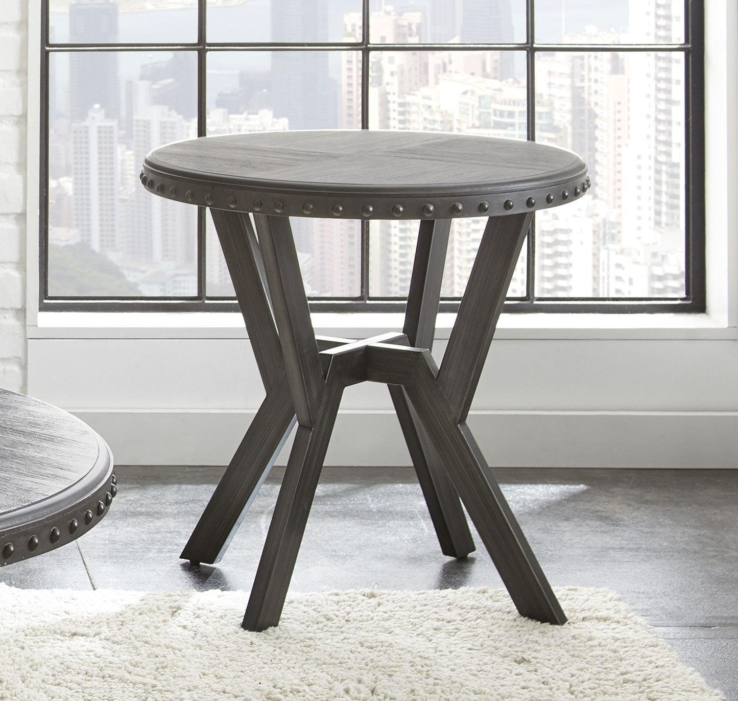 Steve Silver Alamo - Round End Table - Gray AL700E FredCo