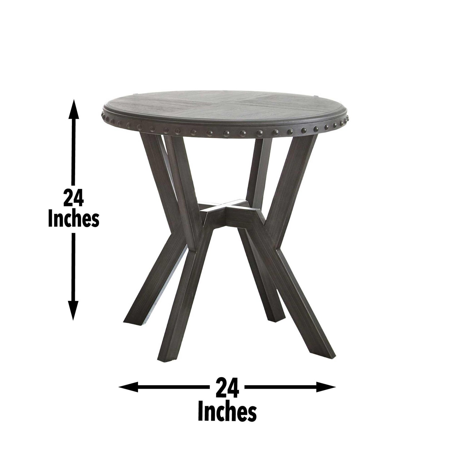Steve Silver Alamo - Round End Table - Gray AL700E FredCo