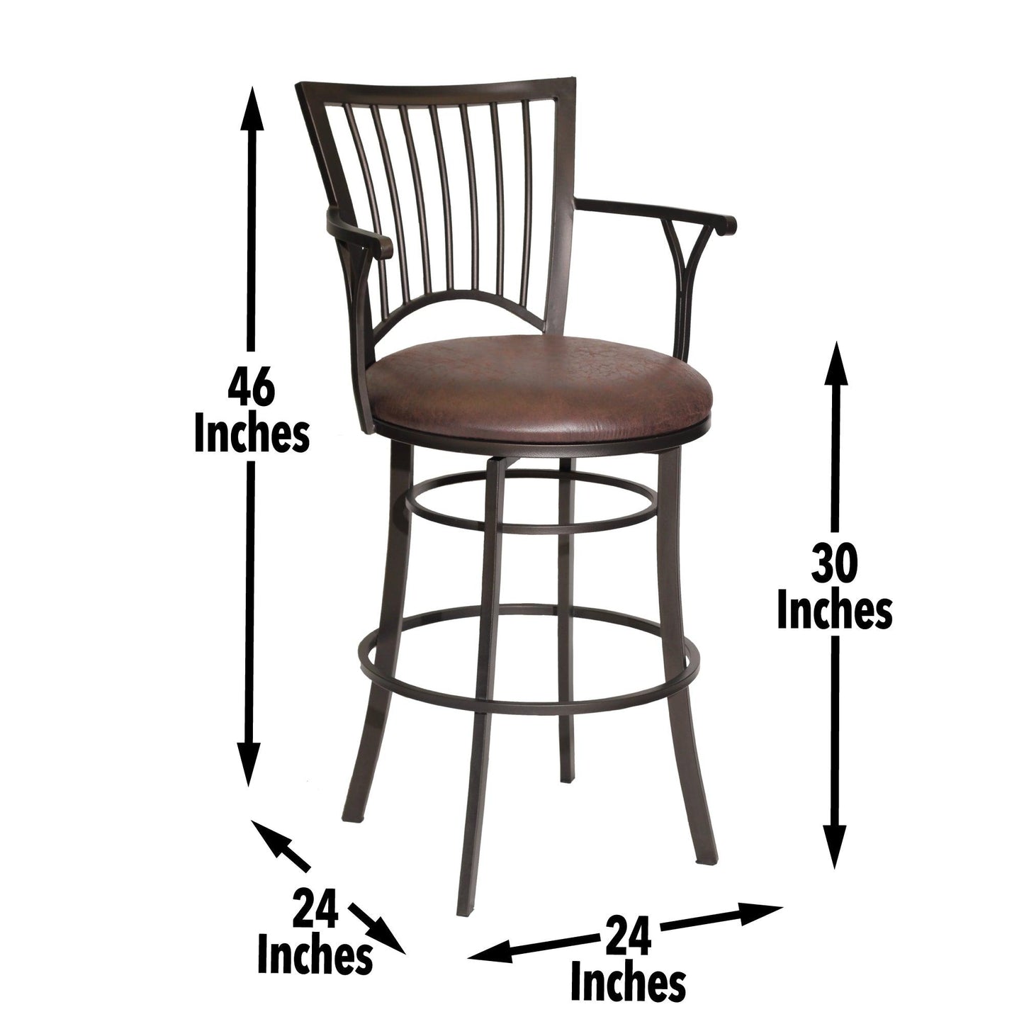 Steve Silver Bayview - Swivel Barstool - Dark Brown BAY600BS FredCo