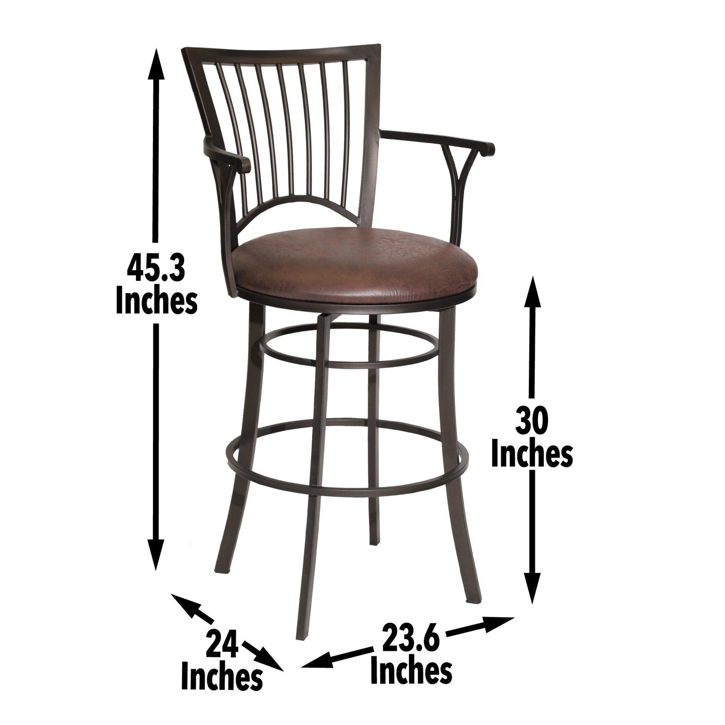Steve Silver Bayview - Swivel Barstool - Dark Brown BAY600BS FredCo
