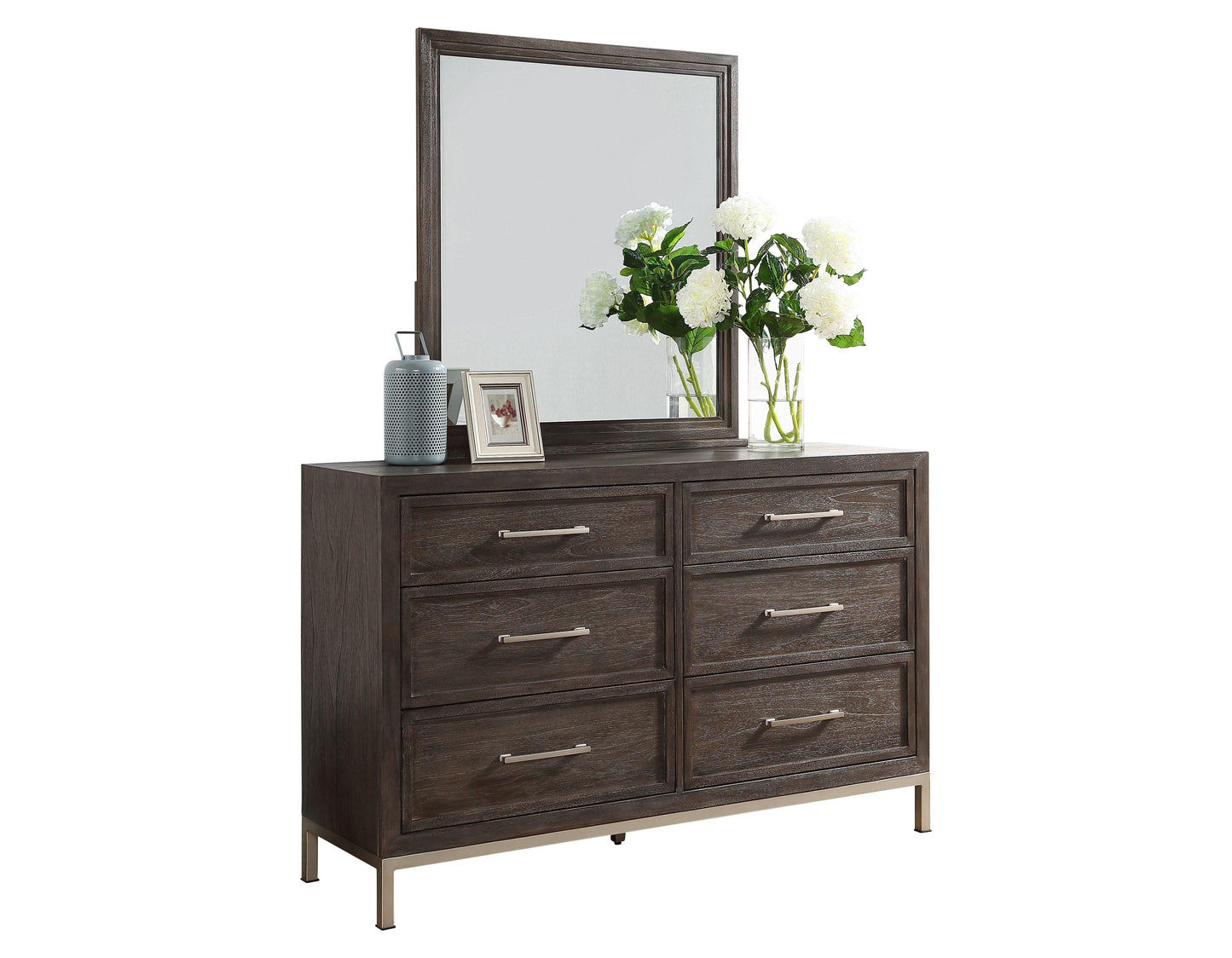 Steve Silver Broomfield - Dresser And Mirror - Dark Brown BR950DRMR FredCo