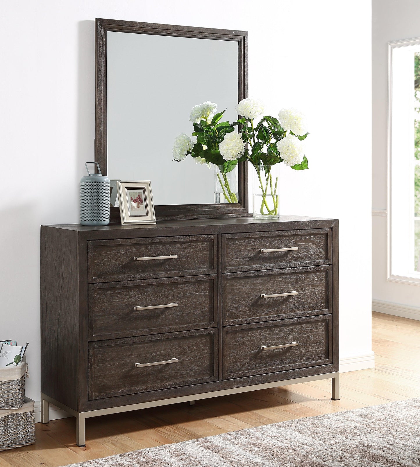 Steve Silver Broomfield - Dresser And Mirror - Dark Brown BR950DRMR FredCo
