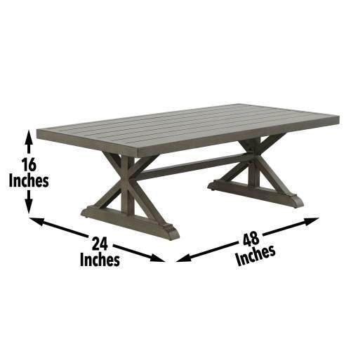 Steve Silver Brown Aluminum Coffee Table JON600C FredCo