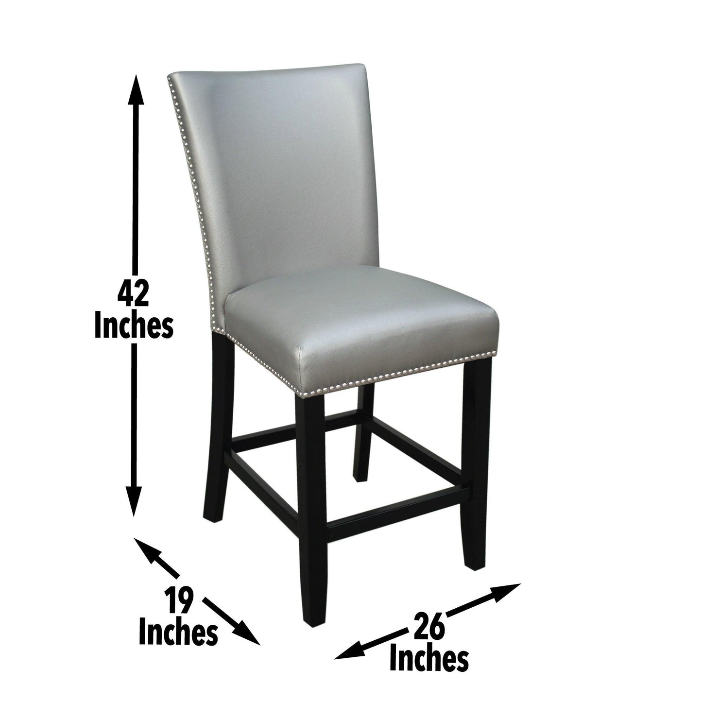 Steve Silver Camila - PU Counter Chair (Set of 2) - Silver CM420CCSN FredCo