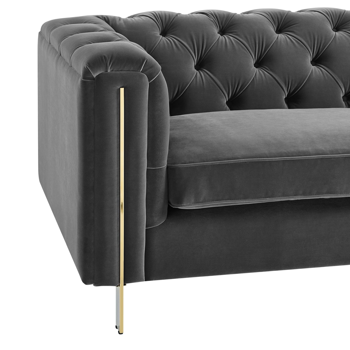 Steve Silver Charlene - Velvet Loveseat - Gray CH100LGY FredCo