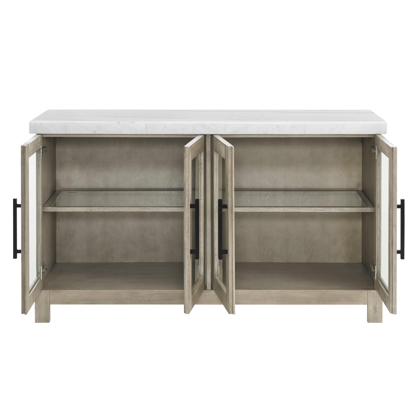 Steve Silver Csrena - Lighted White Marble Sideboard - Brown CA520WSB FredCo