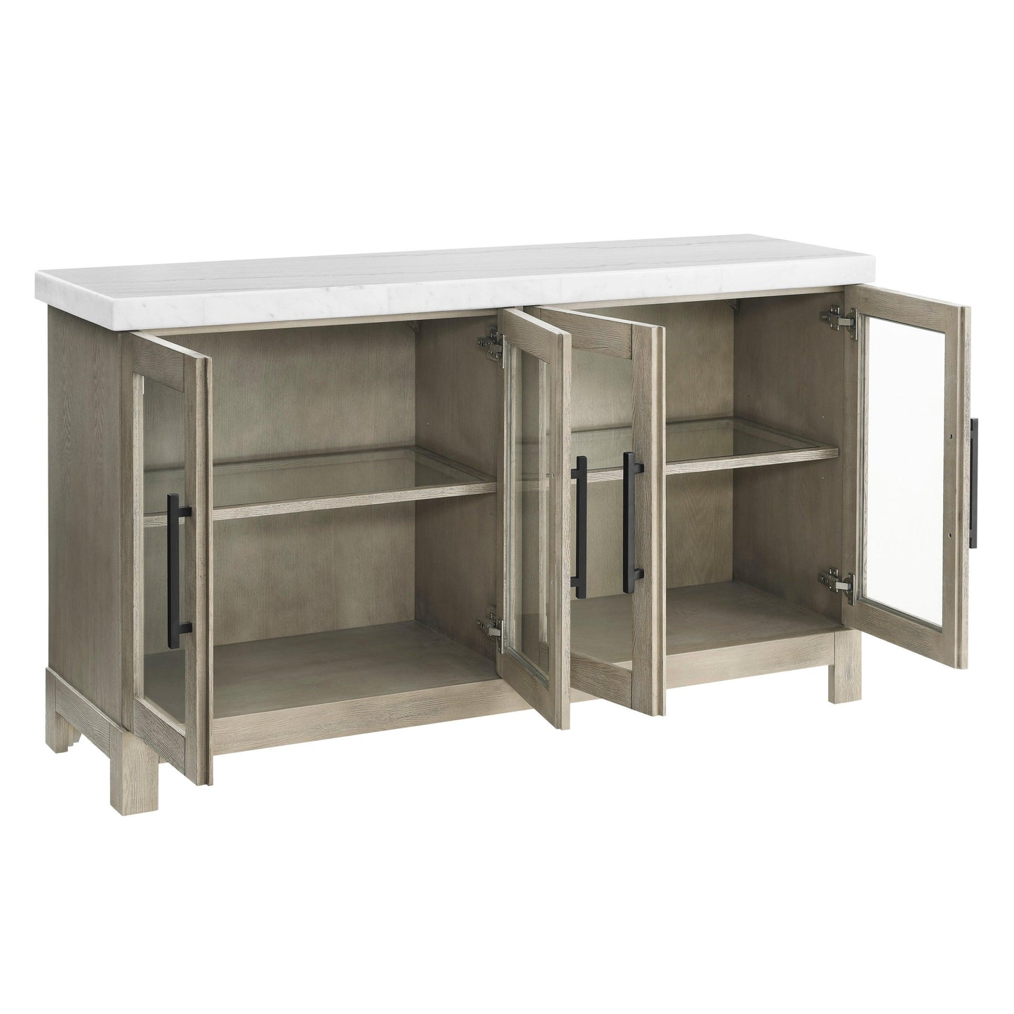 Steve Silver Csrena - Lighted White Marble Sideboard - Brown CA520WSB FredCo