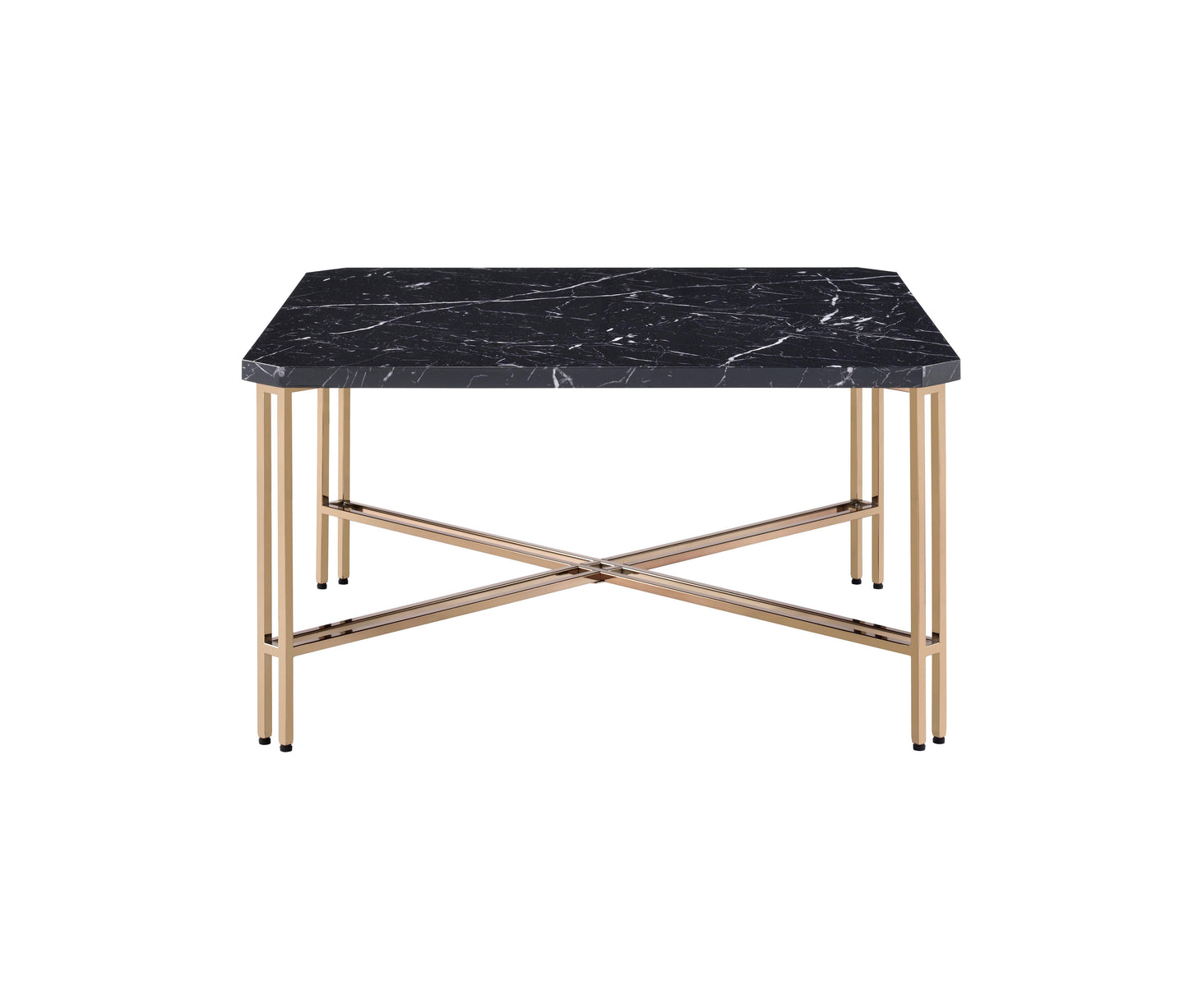 Steve Silver Daxton - Faux Marble Top Square Cocktail Table - Black DX100C FredCo