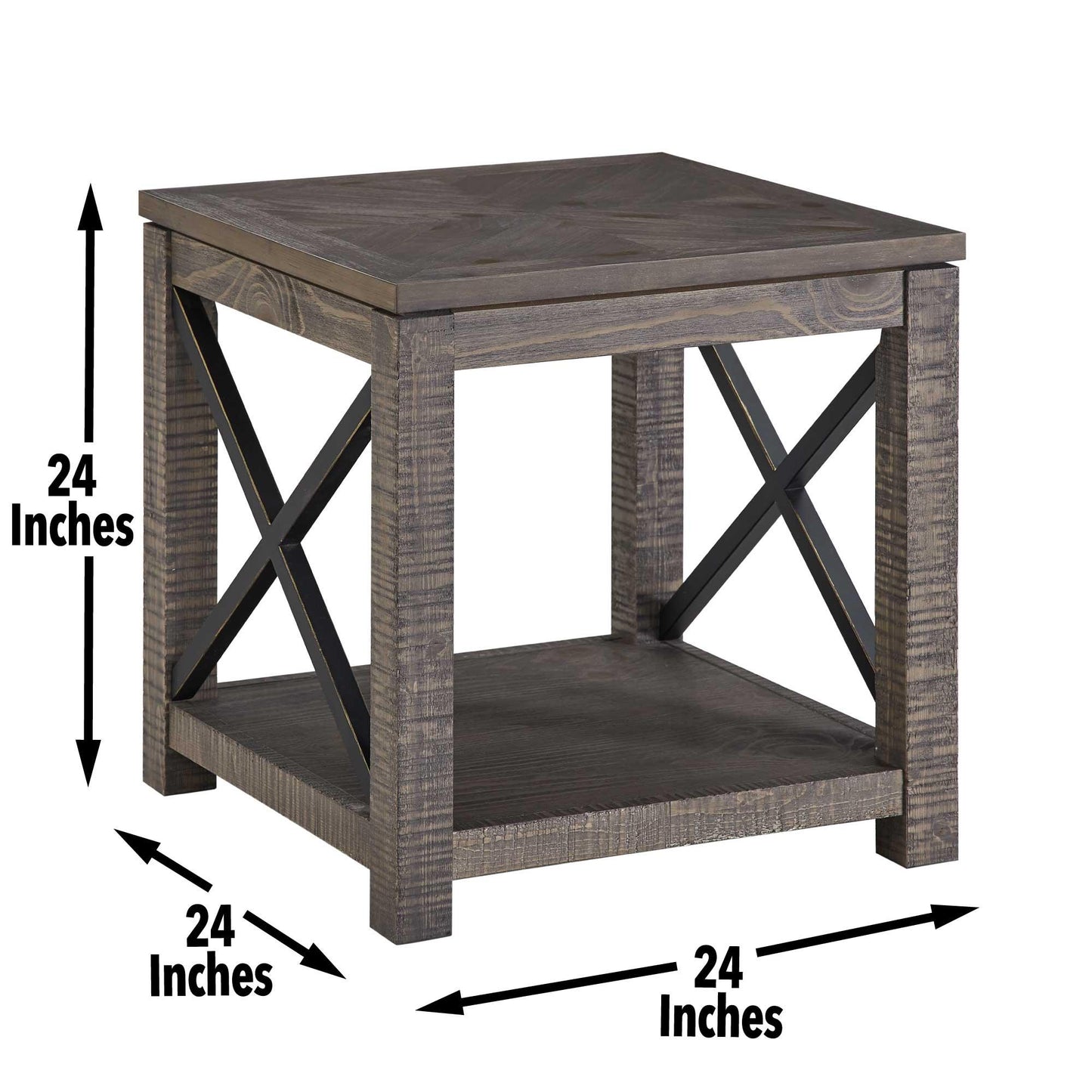 Steve Silver Dexter - Square End Table - Brown DX300E FredCo