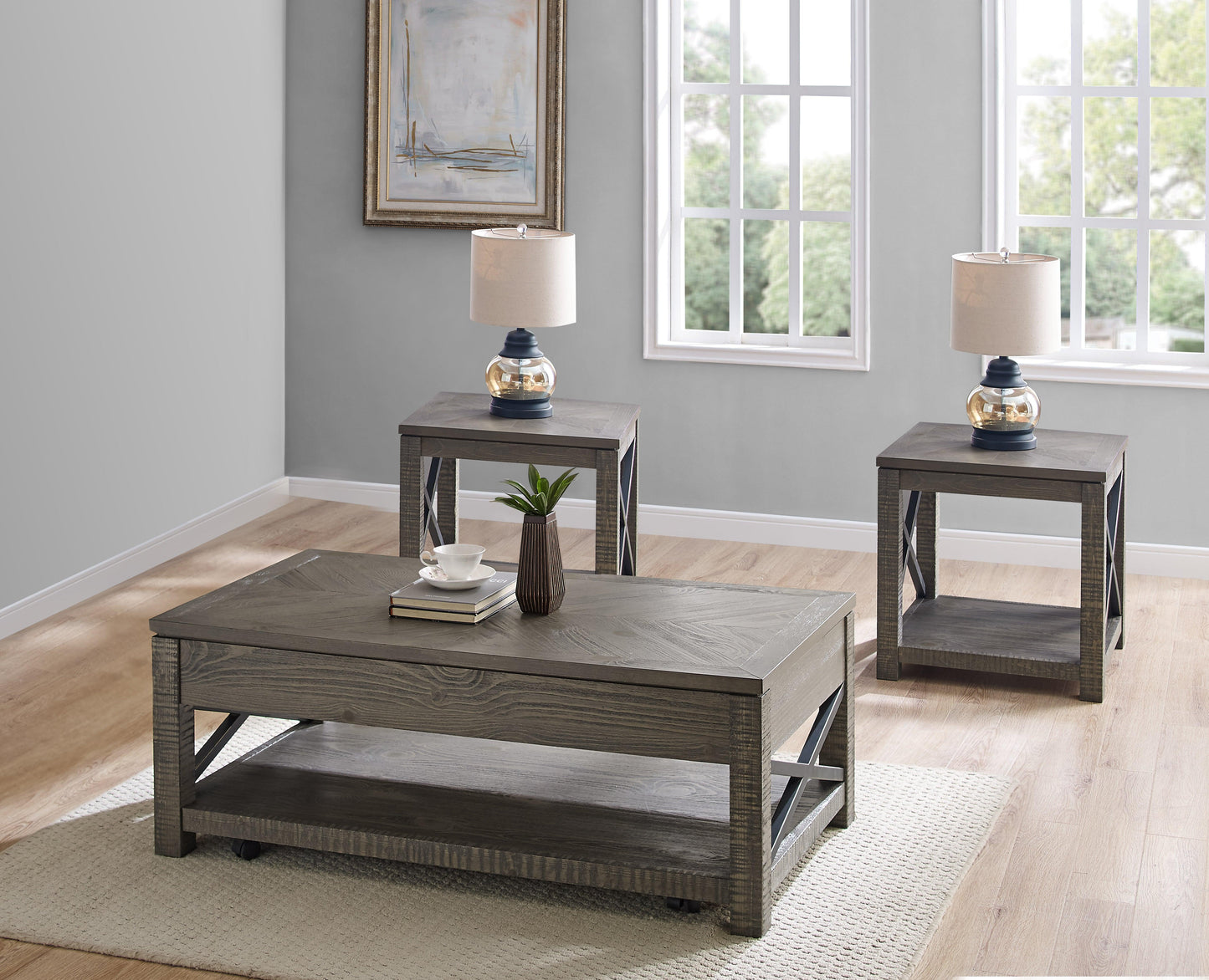 Steve Silver Dexter - Square End Table - Brown DX300E FredCo