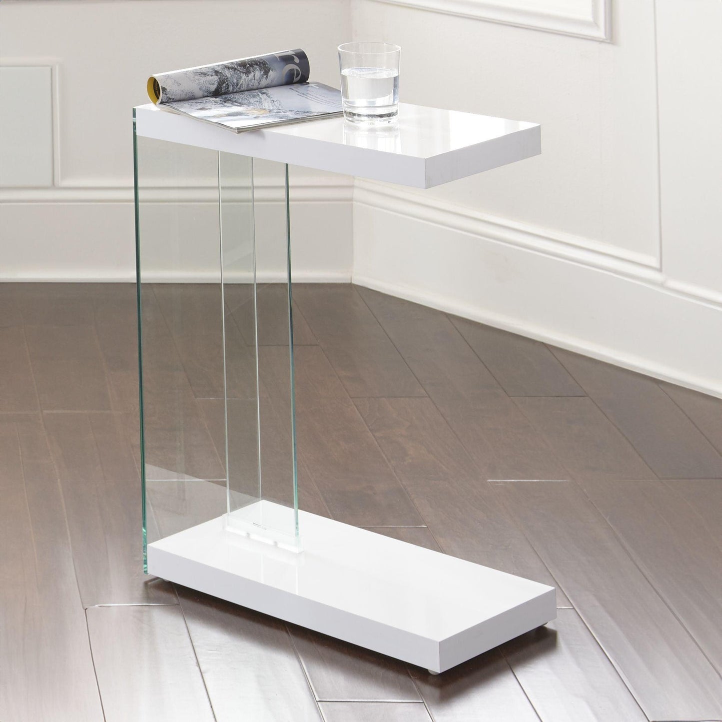 Steve Silver Elaina - Chair Side End Table - White EL150CEWG FredCo